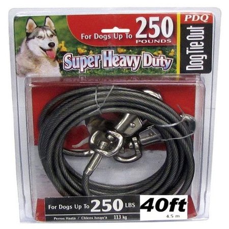 PDQ PDQ Q6840-000-99 40 ft. Super Beast Dog Tie Out Cable - 2XL 8298895